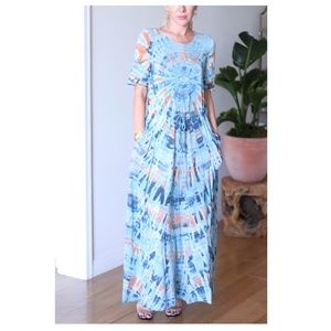 Summer blue maxi dress